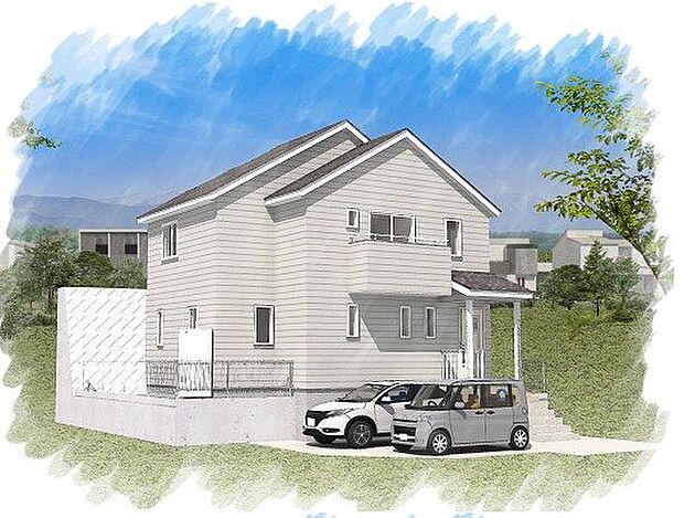 建物プラン例（5号地）建物価格　2800万円程、建物面積　87.77m2（26.55坪）