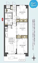 朝日プラザ八乙女ロイヤルクレスト 3LDKの間取図画像