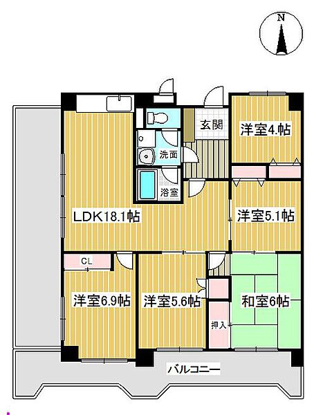 メゾン クレスト 0701｜東京都昭島市玉川町4丁目(賃貸マンション5LDK・7階・96.28㎡)の写真 その2