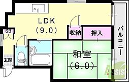 ハイツ南甲子園 3階