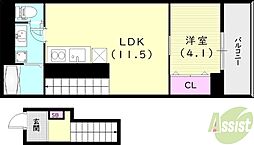 リベルテ逆瀬川 2階