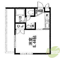 ベルファーム甲子園 3階1Kの間取り