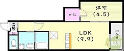 ウェルスクエア西宮北口 1LDKの間取図画像