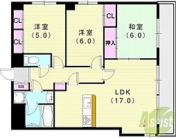 南甲子園ハイツ 3LDKの間取図画像