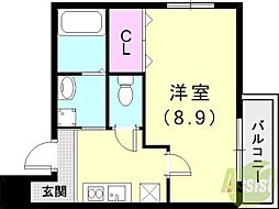 フジパレス西宮今津3番館 1Kの間取図画像