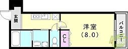 フジパレス西宮今津3番館 1Kの間取図画像