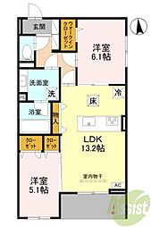 TN-STORIA昭和園 2LDKの間取図画像