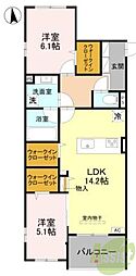TN-STORIA昭和園 2LDKの間取図画像
