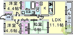 NTPRレジデンス甲子園四番町 3LDKの間取図画像