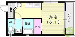 ルシエル城ヶ堀 1Kの間取図画像