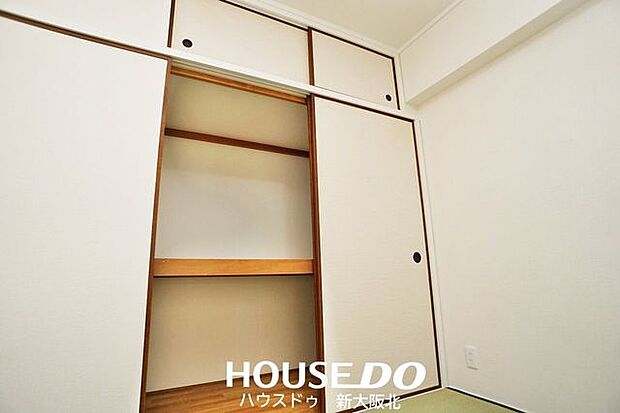 ■和室の収納は二段に分かれているので収納ボックスなども置きやすい◎