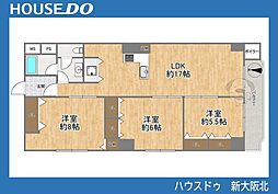 新大阪第一ダイヤモンドマンション 3LDKの間取図画像