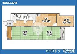 第2サニーハイツ 3DKの間取図画像