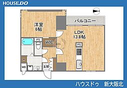 ライオンズマンション新大阪第3 1LDKの間取図画像