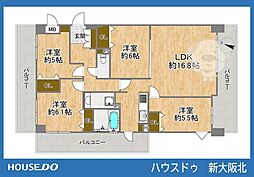 ダイアパレス吹田ウインドヒル 4LDKの間取図画像