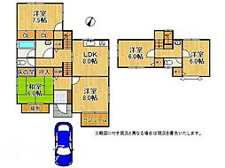 宇治市羽戸山3丁目　中古一戸建て 5DKの間取り