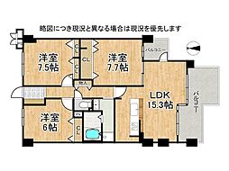 サンシティ桂坂参番館 3LDKの間取図画像