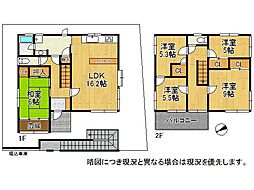 宇治市平尾台3丁目　中古一戸建て 5LDKの間取り