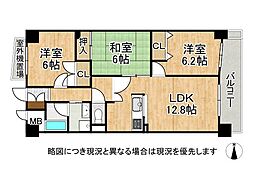 アルモード京都高辻　中古マンション 3LDKの間取り