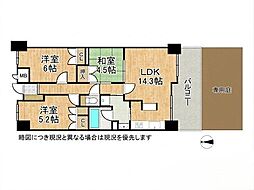 クレステージ桃山 3LDKの間取図画像