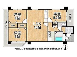 インペリアル五条 3LDKの間取図画像