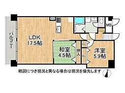 ルミエール西京極 2LDKの間取図画像