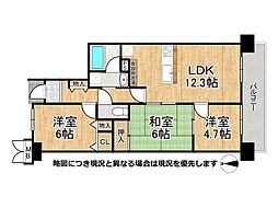 シティオ京都・勧修寺 3LDKの間取図画像