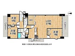 サンシティ桂坂参番館 3LDKの間取図画像