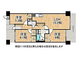 グランデュール鴨川ナイアス1番館 3LDKの間取図画像