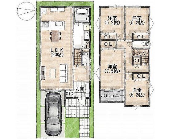 【参考プラン間取り図】一級建築士×女性コーディネーター監修『ママに嬉しい家事ラク動線』設計
