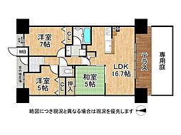 パデシオン京都大久保ザ・グランドレジデンス 3LDKの間取図画像