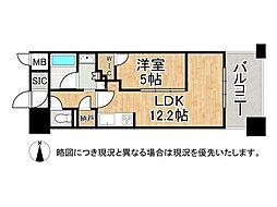 ラシュレ京都西大路 中古マンション 1SLDKの間取図画像