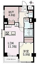 ライオンズシティ川越 1SLDKの間取り