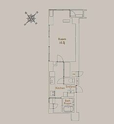 アヴァンティーク銀座一丁目 ワンルームの間取図画像