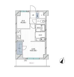 ダイアパレス都立大 1LDKの間取図画像