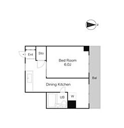 錦糸町ハイタウン 1DKの間取図画像