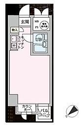乃木坂リリエンハイム ワンルームの間取図画像
