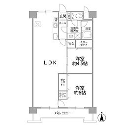マルシン第三住吉ハイツ 2LDKの間取図画像