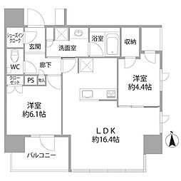 ザ・ライオンズ大濠公園 2LDKの間取図画像