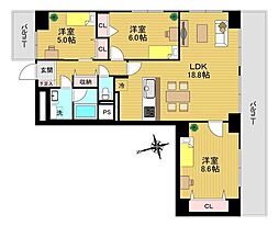 大森第3スカイハイツ 3LDKの間取図画像