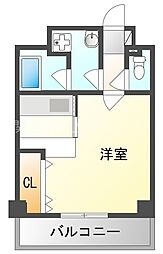 ヴィルフランシュ 4階ワンルームの間取り