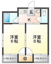 間取図画像 2K
