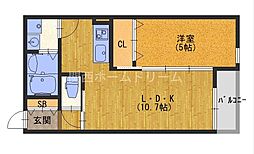 Gran avenir門真 3階1LDKの間取り