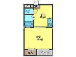 マンションサンベル 1DKの間取図画像