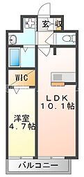 リィリィエ西三荘駅前 1LDKの間取図画像
