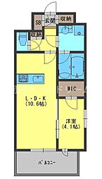 LA GRACE SENBAYASHI 1LDKの間取図画像