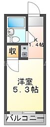 レジデンス門真 1Kの間取図画像
