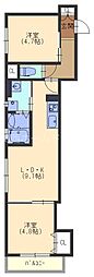 クリエオーレ西郷通 2LDKの間取図画像