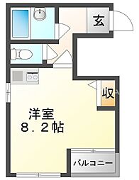 ロータリーマンション古川橋 1Kの間取図画像