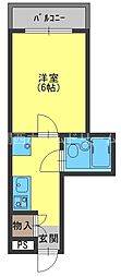 坂上マンション 1Kの間取図画像